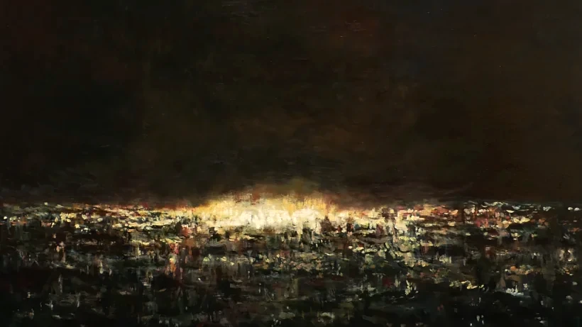 Night city painting with atmospheric lights — Nightscapes series